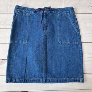 Natural Reflections Women’s Denim Skirt Size 8 –100% Cotton Adjustable Waist Tie